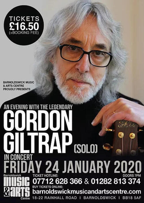 Gordon Giltrap in concert RESCHEDULED to nbsp31st Jan 2020
