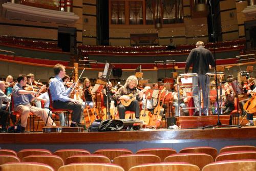 Gordon, Andrew and the orchestra rehearse